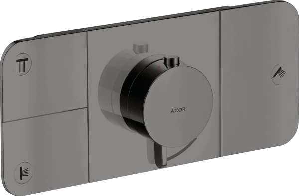Axor One Thermostatic Module For Concealed Installation For 3 Outlets Polished Black Chrome