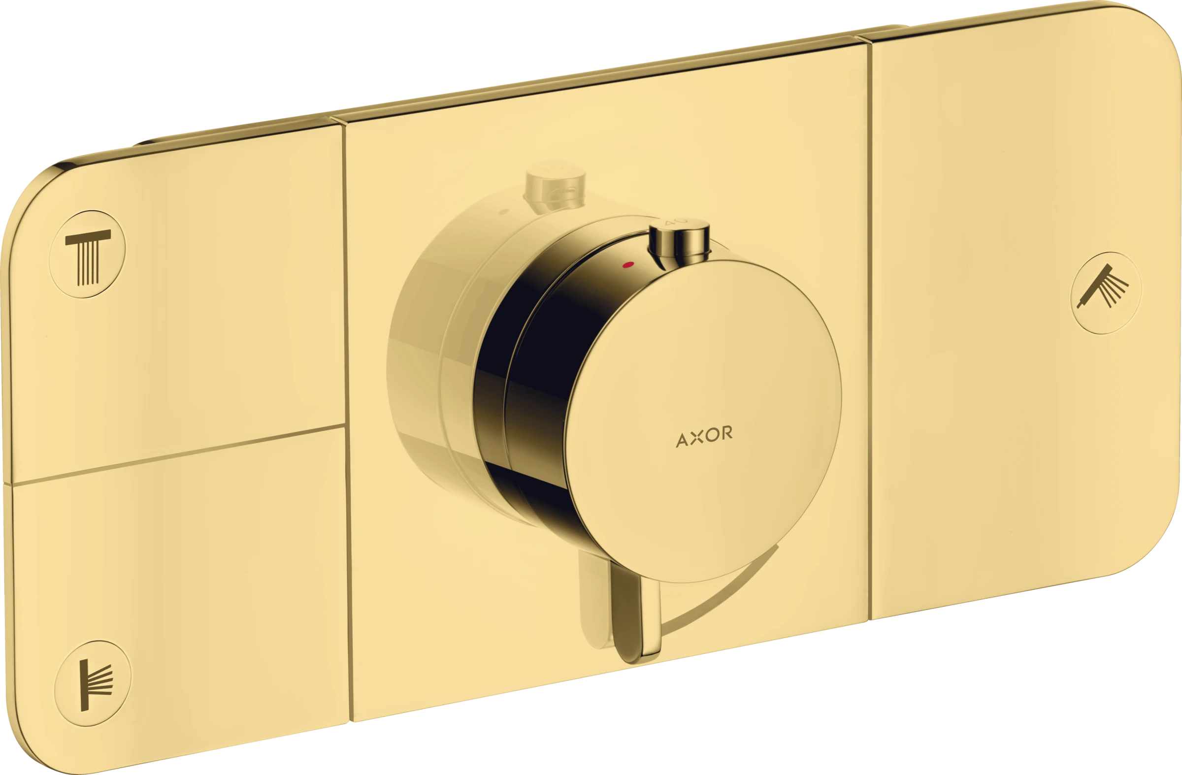 Axor One Thermostatic Module For Concealed Installation For 3 Outlets Gold Polished