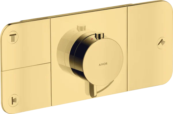 Axor One Thermostatic Module For Concealed Installation For 3 Outlets Gold Polished