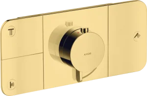 Axor One Thermostatic Module For Concealed Installation For 3 Outlets Gold Polished