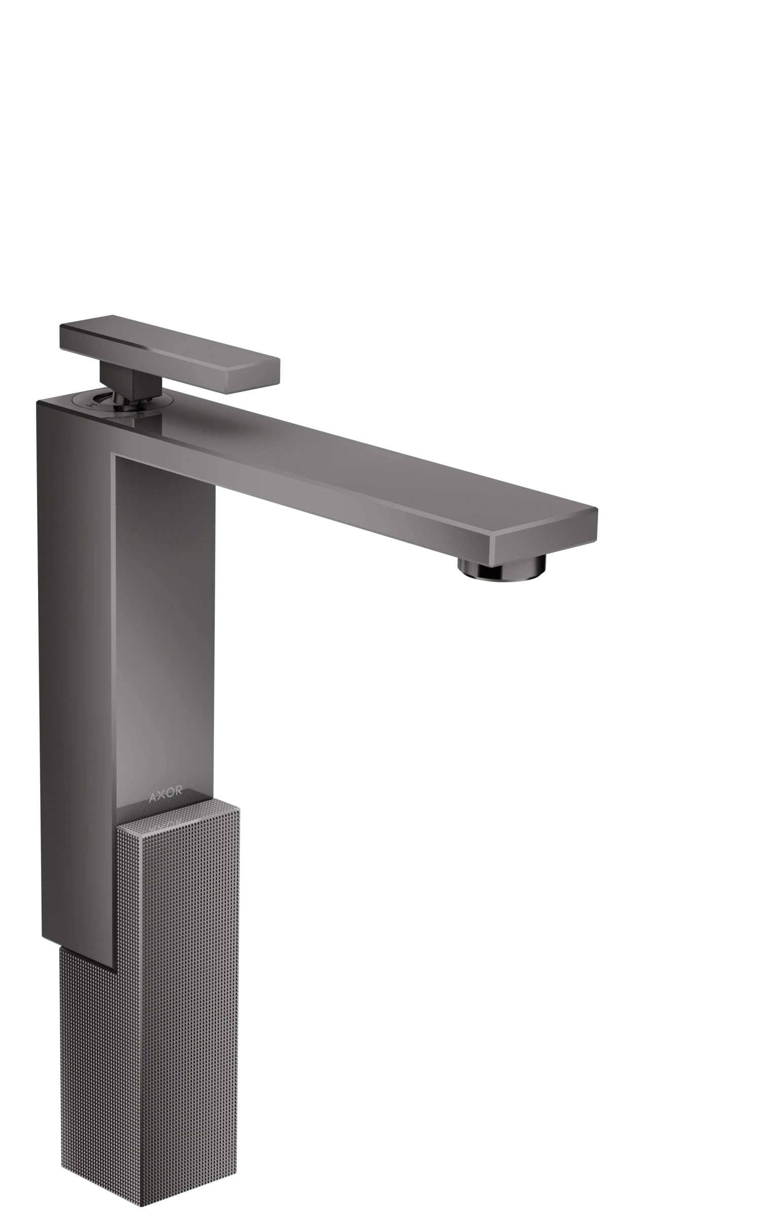 Axor Edge Single Lever Basin Mixer 280 With Push-open Waste - Diamond Cut Polished Black Chrome