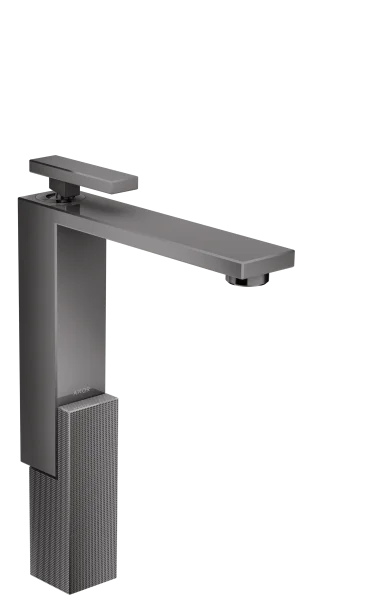 Axor Edge Single Lever Basin Mixer 280 With Push-open Waste - Diamond Cut Polished Black Chrome