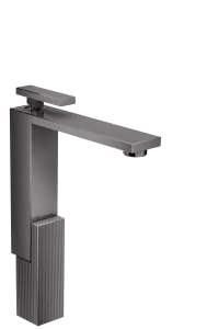 Axor Edge Single Lever Basin Mixer 280 With Push-open Waste - Diamond Cut Polished Black Chrome