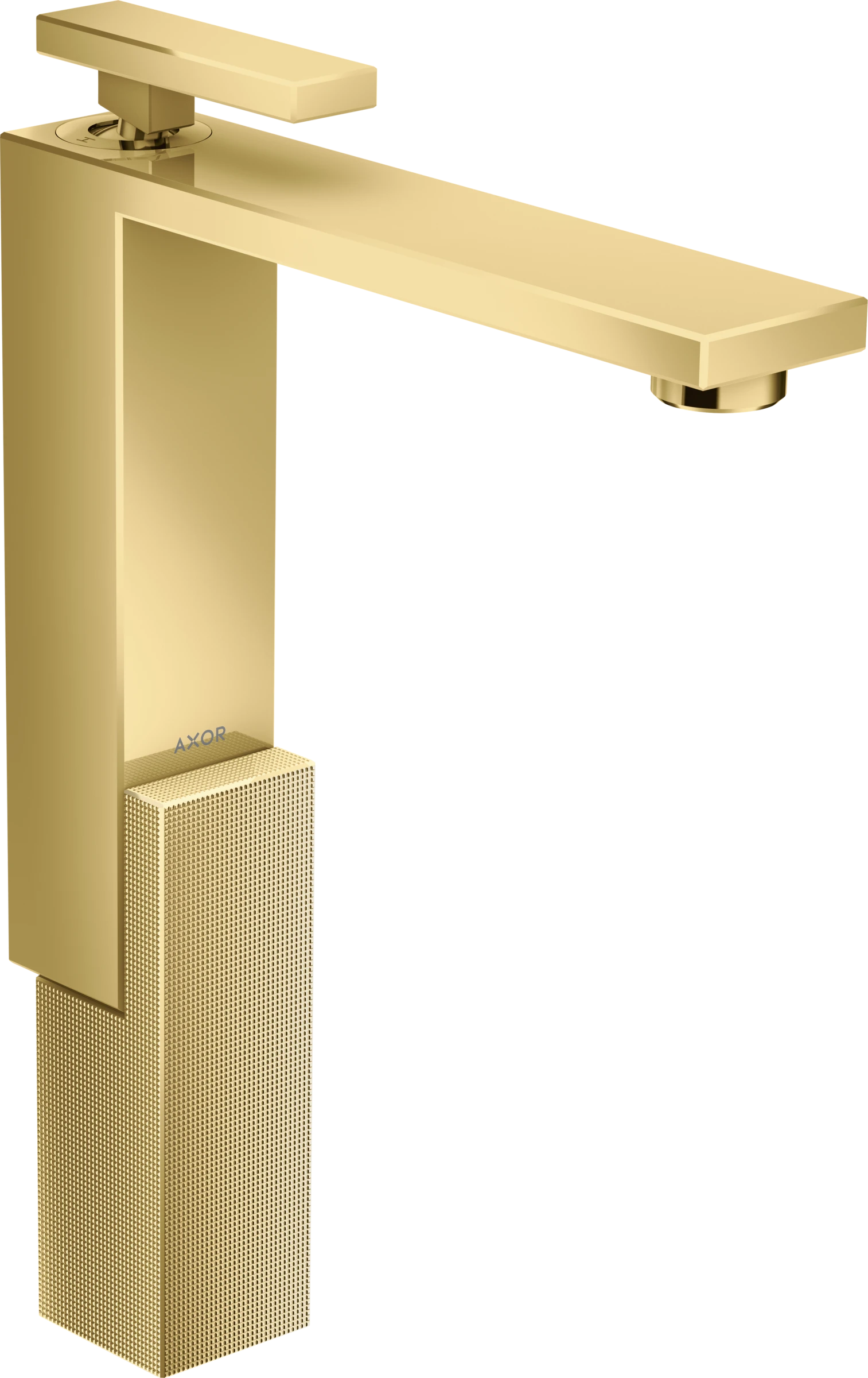 Axor Edge Single Lever Basin Mixer 280 With Push-open Waste - Diamond Cut Gold Polished