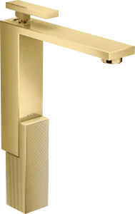 Axor Edge Single Lever Basin Mixer 280 With Push-open Waste - Diamond Cut Gold Polished