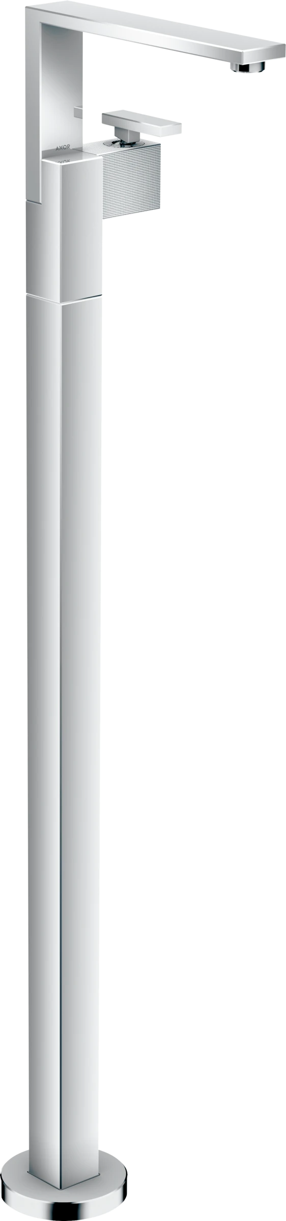 Axor Edge Single Lever Basin Mixer Floor-standing With Push-open Waste - Diamond Cut Chrome