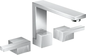 Axor Edge 3-hole Basin Mixer 130 With Push-open Waste - Diamond Cut Chrome