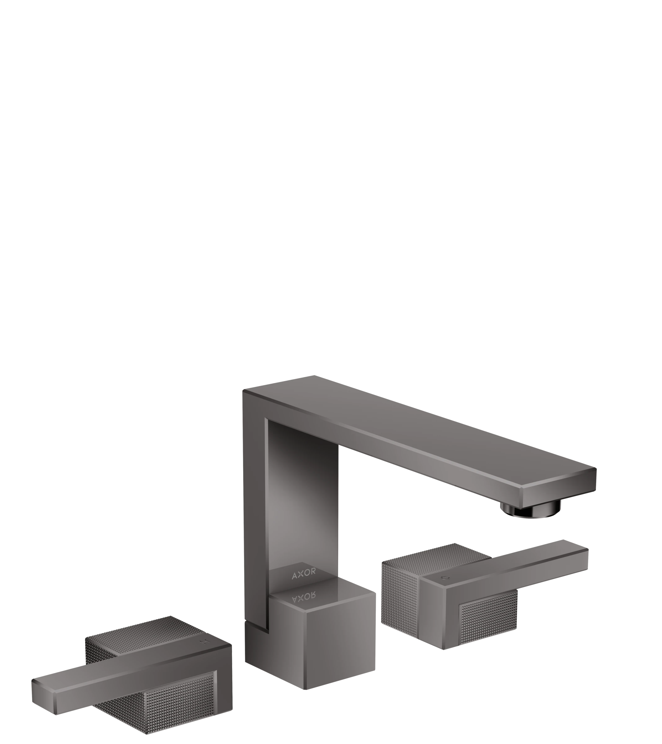 Axor Edge 3-hole Basin Mixer 130 With Push-open Waste - Diamond Cut Polished Black Chrome