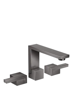 Axor Edge 3-hole Basin Mixer 130 With Push-open Waste - Diamond Cut Polished Black Chrome