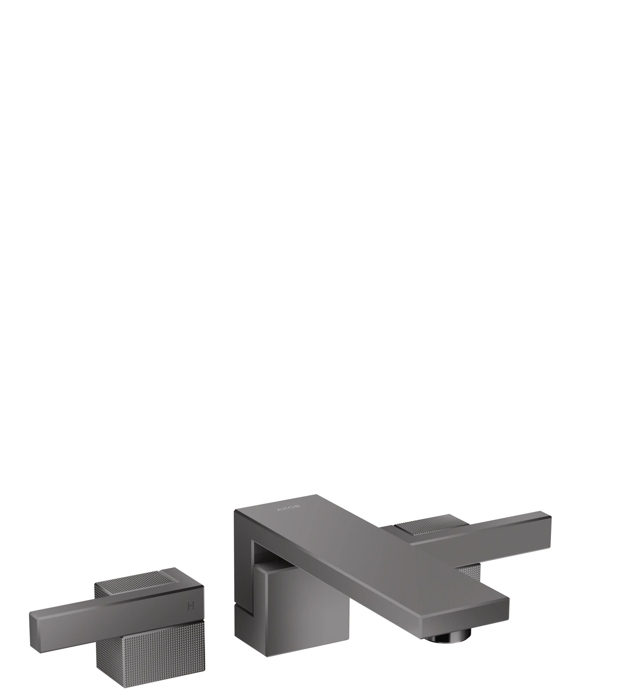 Axor Edge 3-hole Basin Mixer Wall-mounted 190 Mm And Push-open Waste Set - Diamond Cut Polished Black Chrome