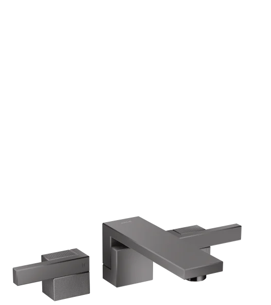 Axor Edge 3-hole Basin Mixer Wall-mounted 190 Mm And Push-open Waste Set - Diamond Cut Polished Black Chrome