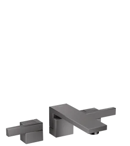 Axor Edge 3-hole Basin Mixer Wall-mounted 190 Mm And Push-open Waste Set - Diamond Cut Polished Black Chrome