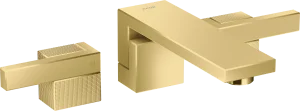 Axor Edge 3-hole Basin Mixer Wall-mounted 190 Mm And Push-open Waste Set - Diamond Cut Gold Polished