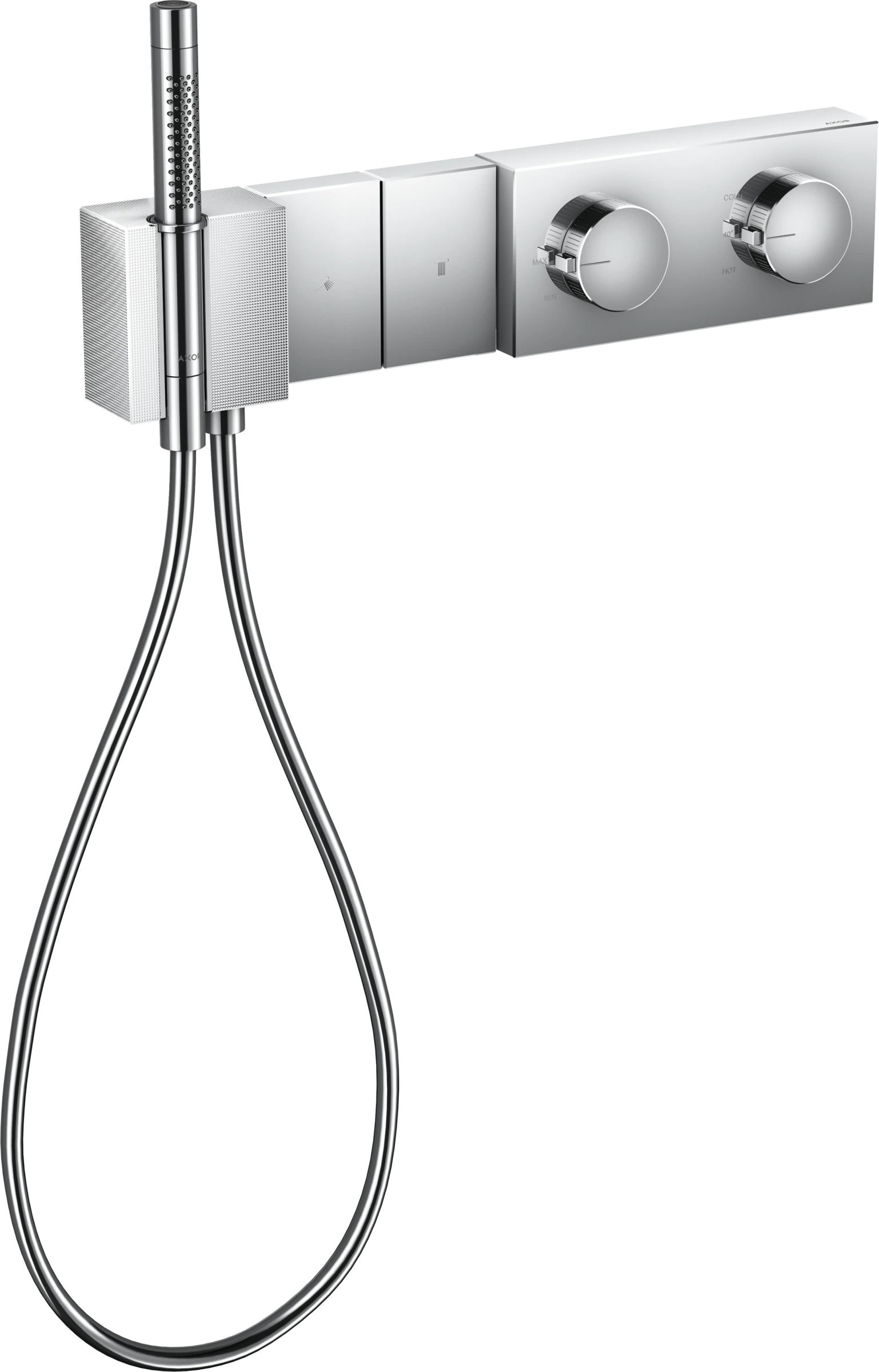 Axor Edge Thermostatic Module Select 470/100 For Concealed Installation For 2 Outlets - Diamond Cut Chrome