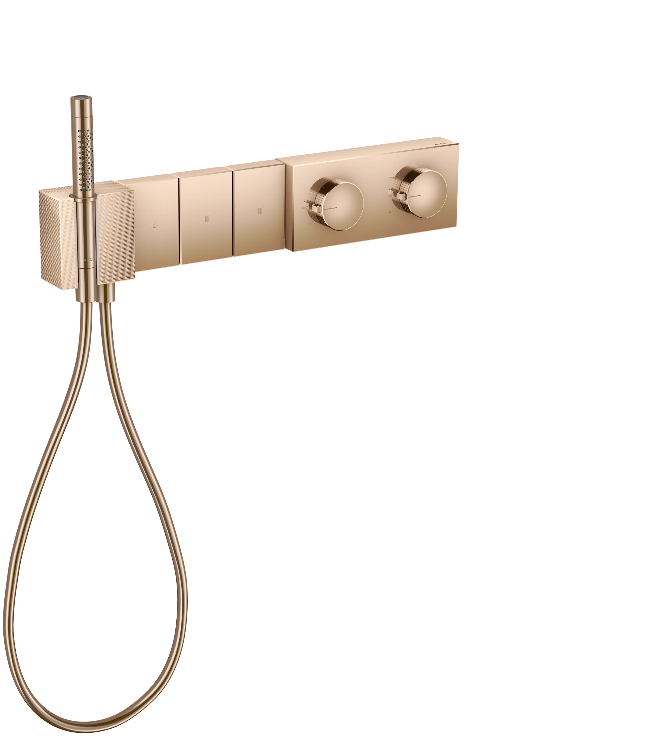 Axor Edge Thermostatic Module Select 540/100 For Concealed Installation For 3 Outlets - Diamond Cut Polished Red Gold