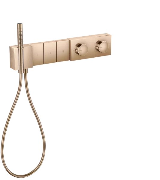 Axor Edge Thermostatic Module Select 540/100 For Concealed Installation For 3 Outlets - Diamond Cut Polished Red Gold