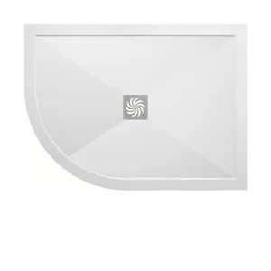 London Showers  Symmetry 1100 x 800mm Left Hand Quad Tray & Waste - White