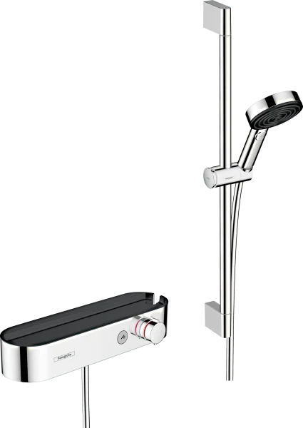 Hansgrohe Pulsify Select S Shower System 105 3jet Relaxation With Showertablet 400, Shower Bar 65 Cm, Slider And Shower Hose Chrome