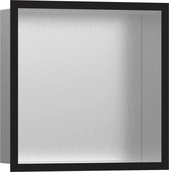 Hansgrohe Xtrastoris Individual Wall Niche Brushed Stainless Steel With Design Frame 300/300/100 Matt Black
