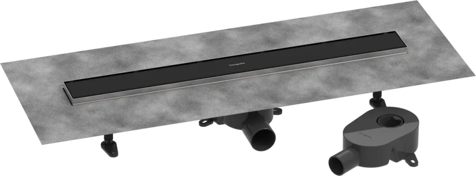 Hansgrohe Raindrain Go Shower Wastes 883 X 163 X 132mm Black - Matt product image - Image 1