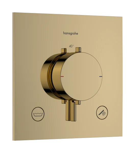 Hansgrohe Ecostat Comfort E Thermostatic Shower Mixer Concealed 262 X 233 X 168mm Gold - Polished