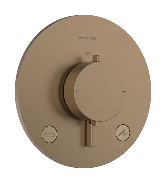 Hansgrohe Ecostat Comfort S Thermostatic Shower Mixer Concealed 262 X 233 X 168mm Bronze - Brushed