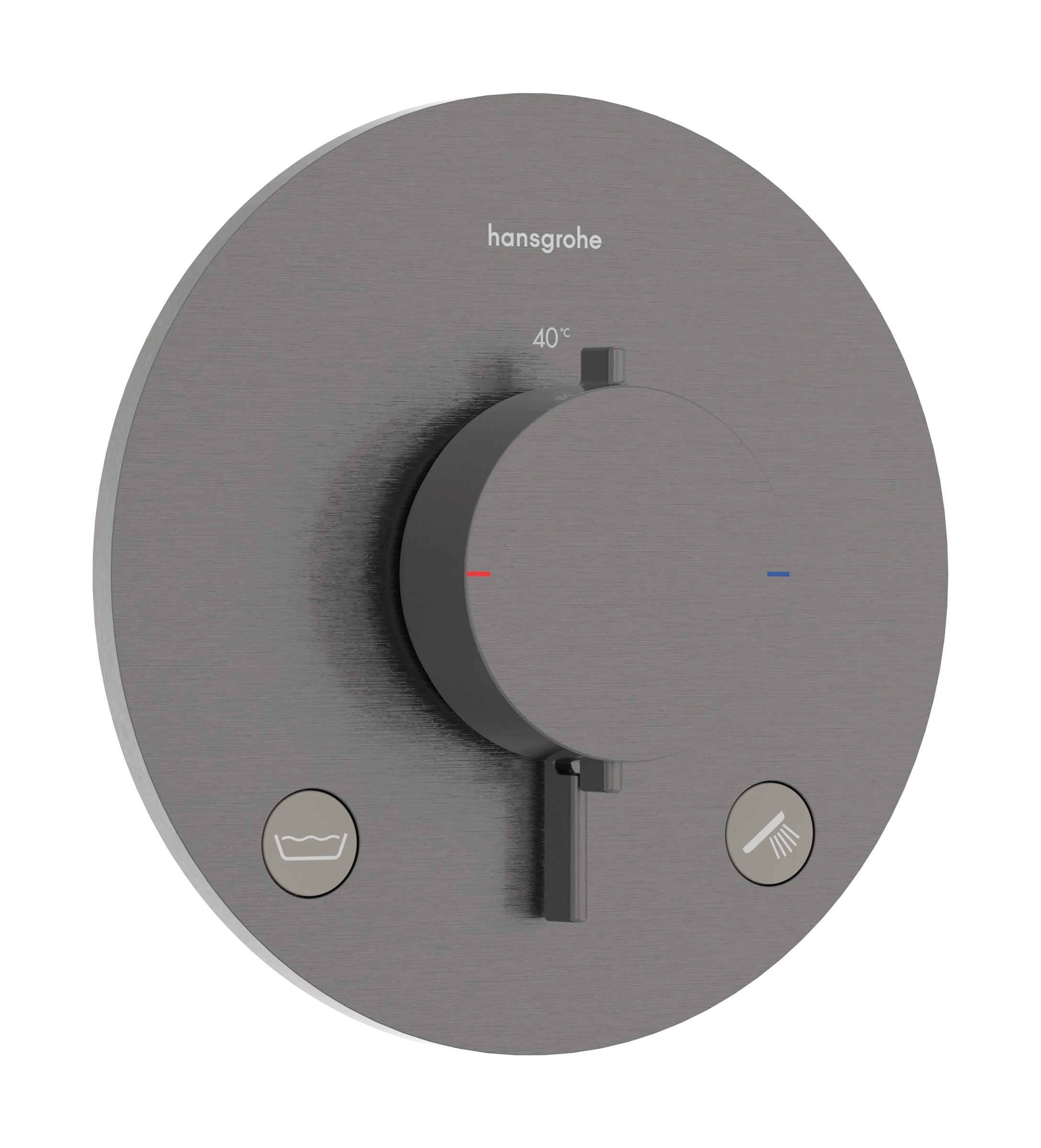 Hansgrohe Ecostat Comfort S Thermostatic Shower Mixer Concealed 262 X 233 X 168mm Gunmetal/chrome - Brushed