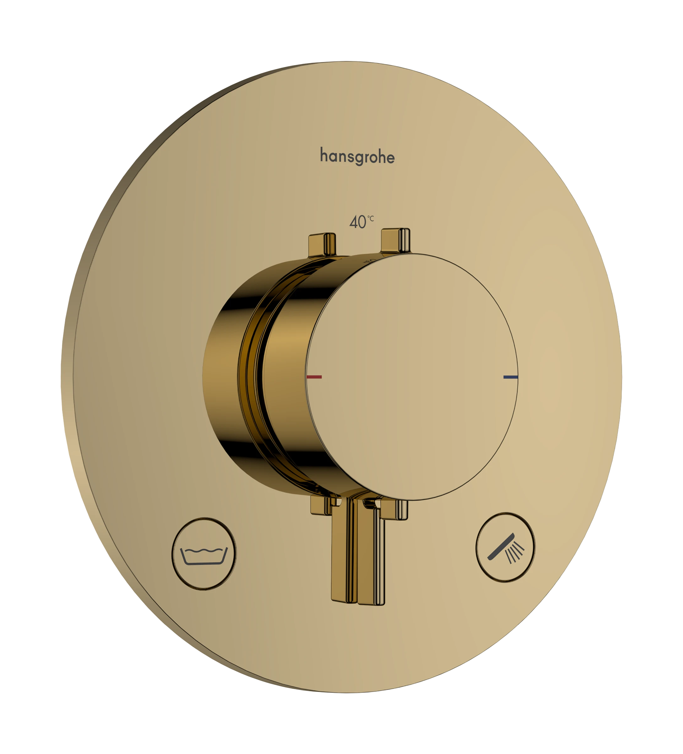 Hansgrohe Ecostat Comfort S Thermostatic Shower Mixer Concealed 262 X 233 X 168mm Gold - Polished