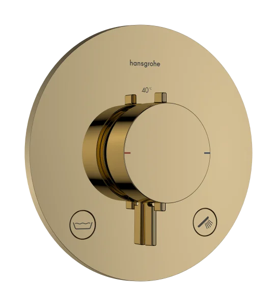 Hansgrohe Ecostat Comfort S Thermostatic Shower Mixer Concealed 262 X 233 X 168mm Gold - Polished