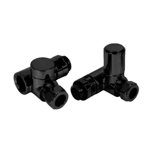 Ava Dual Fuel Corner 1/2 Radiator Valves Black