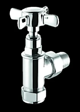 Reina Bronte Traditional Angled Towel Rail Valves detail view - Image 2