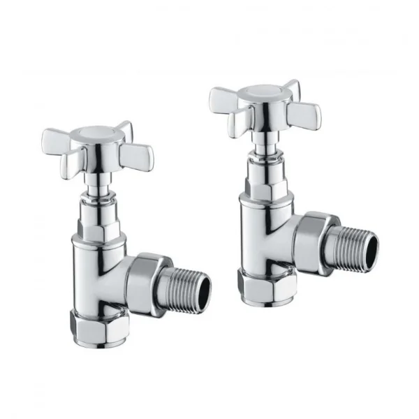 Reina Bronte Traditional Angled Towel Rail Valves
