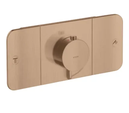 Axor One Thermostatic Shower Mixer Concealed 450 X 230 X 255mm Rose Gold/gold - Brushed detail view - Image 2