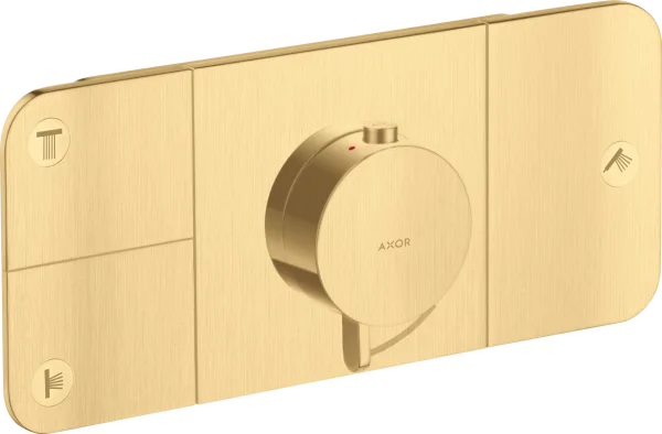 Axor One Thermostatic Module For Concealed Installation For 3 Outlets Gold Brushed