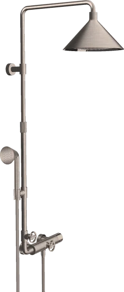 Axor Showers/front Showerpipe With Thermostatic Mixer And 2jet Overhead Shower 240 Stainless Steel