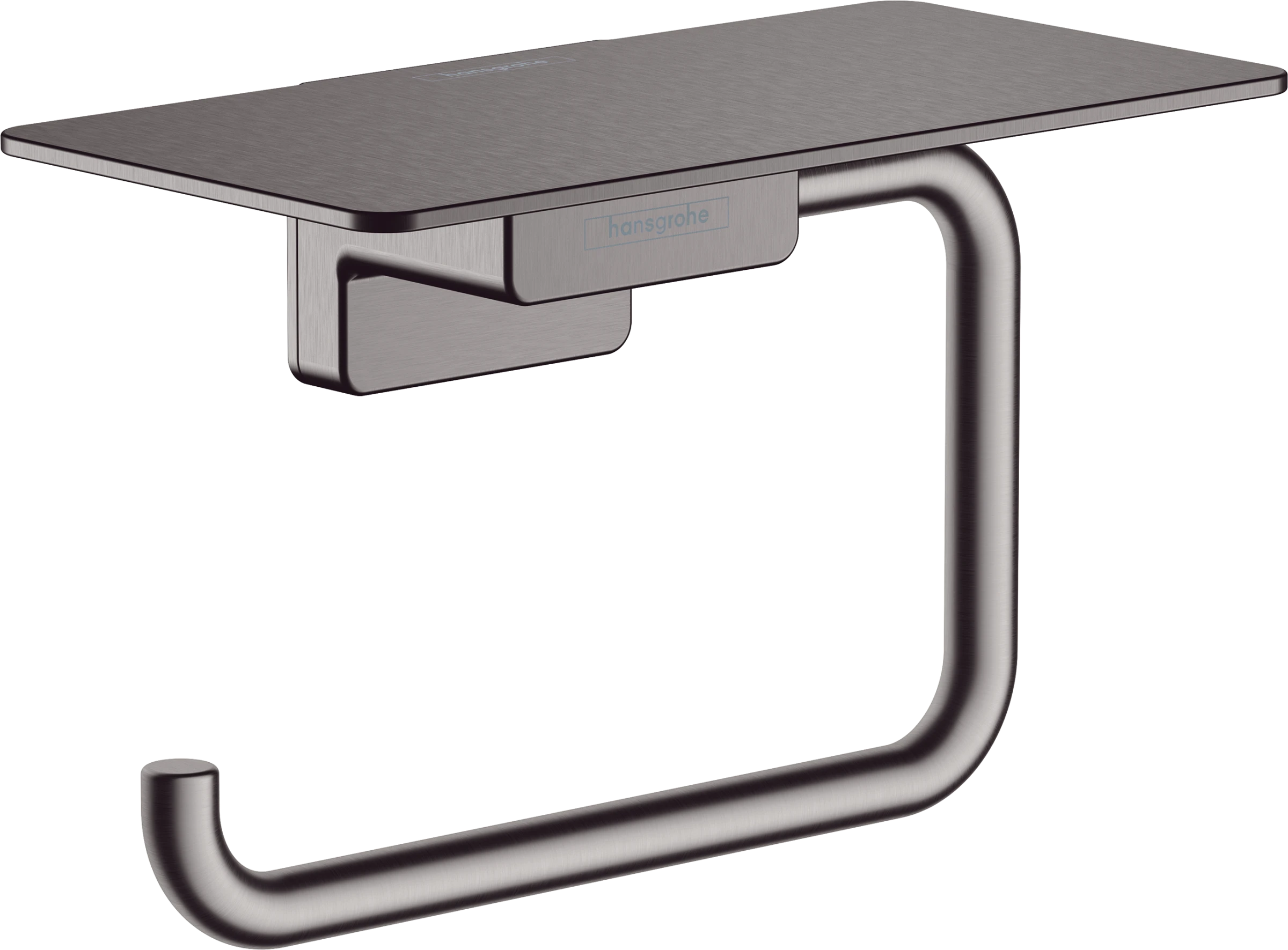 Hansgrohe Addstoris Q Roll Holder With Shelf Brushed Black Chrome