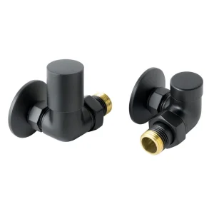 Just Taps Vos Corner Radiator Valve Matt Black
