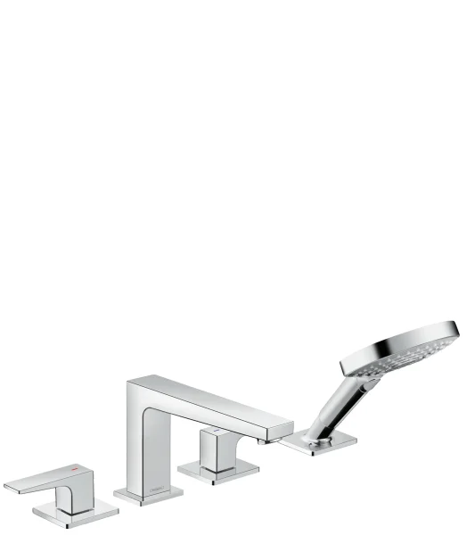 Hansgrohe Metropol 4-hole Rim-mounted Bath Mixer With Lever Handle For Secuflex Chrome