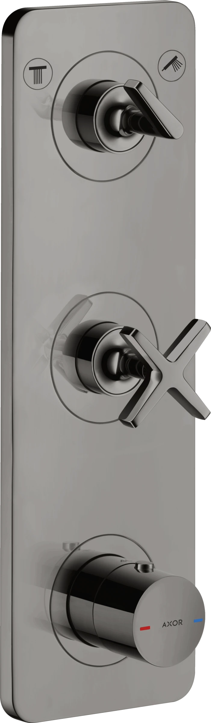 Axor Citterio E Thermostatic Module 380/120 For Concealed Installation For 2 Outlets With Plate Polished Black Chrome