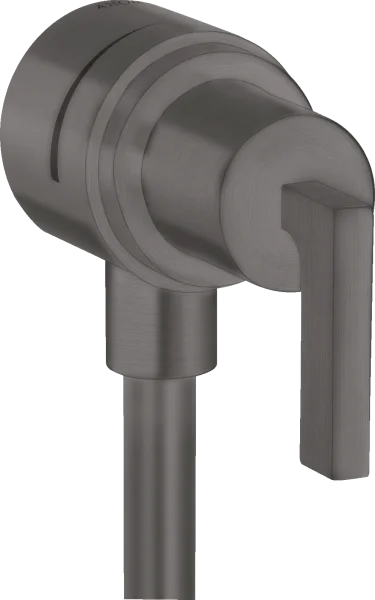 Axor Citterio Wall Outlet Stop With Non-return Valve, Shut-off Valve And Lever Handle Brushed Black Chrome