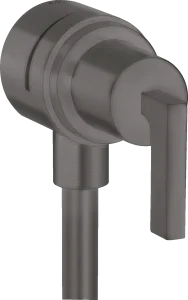 Axor Citterio Wall Outlet Stop With Non-return Valve, Shut-off Valve And Lever Handle Brushed Black Chrome