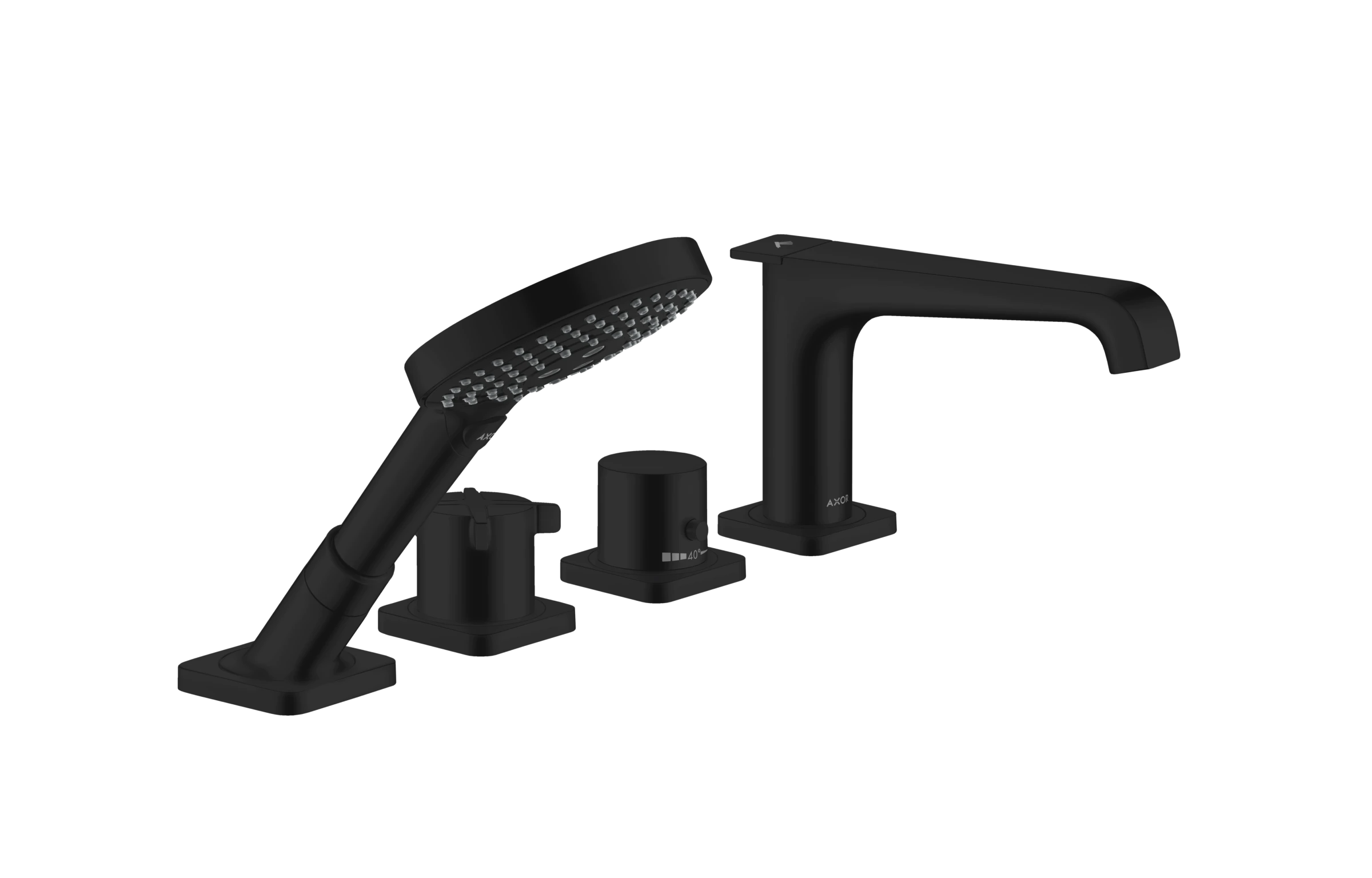 Axor Citterio E Thermostatic Bath Filler Concealed 490 X 265 X 135mm Black - Matt