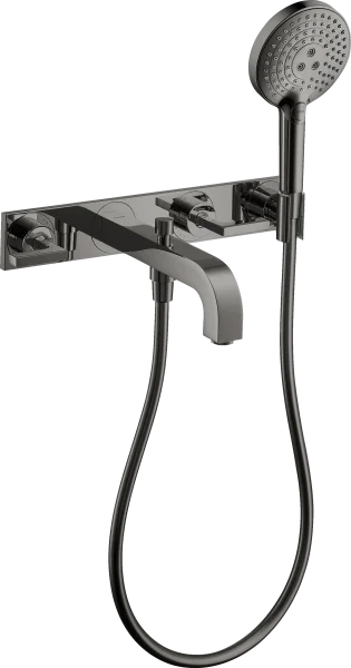 Axor Citterio 3-hole Bath Mixer For Concealed Installation Wall-mounted With Lever Handles And Plate Polished Black Chrome