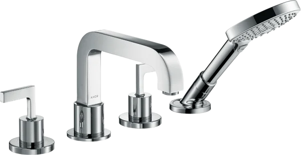 Axor Citterio 4-hole Tile Mounted Bath Mixer With Cross Handles And Escutcheons Chrome