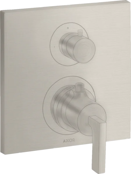 Axor Citterio Thermostatic Mixer For Concealed Installation With Shut-off Valve And Lever Handle Stainless Steel