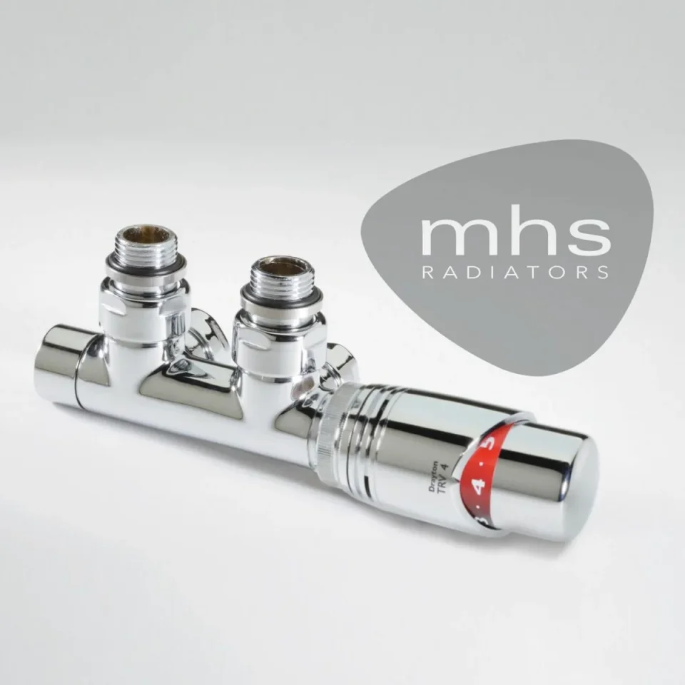 MHS Twin Valve Angled TRV Chrome product image - Image 1
