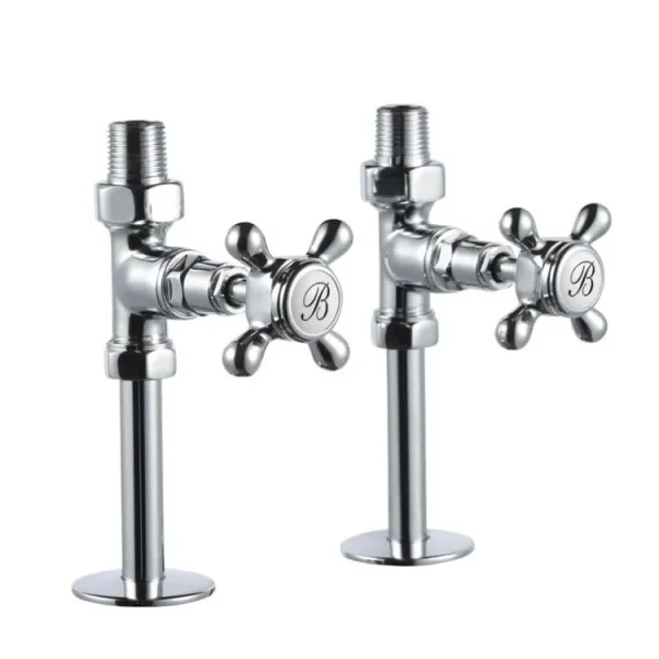 Burlington Burlington Chrome Straight Radiator Valves With Cross Heads (pair) - Medici Indices product image - Image 1