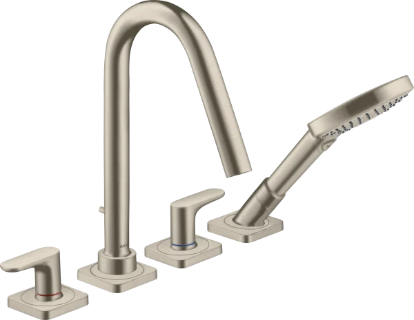 Axor Citterio M 4-hole Tile Mounted Bath Mixer With Lever Handles And Escutcheons Brushed Nickel