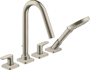 Axor Citterio M 4-hole Tile Mounted Bath Mixer With Lever Handles And Escutcheons Brushed Nickel