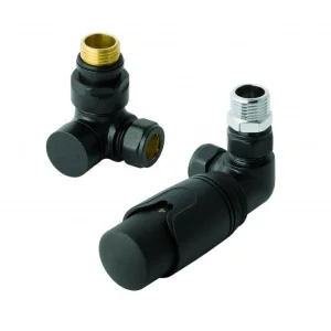 Eastbrook 15mm Corner Trv & Lockshield Valve Matt Black